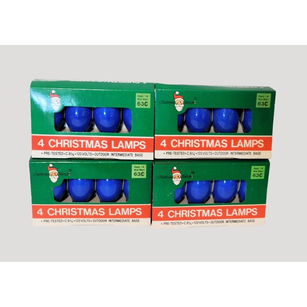 Vintage Christmas BlueLamps C-9 1/4 120V Outdoor Intermediate Base Blue Set Of 1